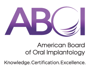 The image is a logo for the American Board of Obstetric and Gynecology (ABOG). It features a stylized purple and white design with the letters 'ABOG' prominently displayed in the center.